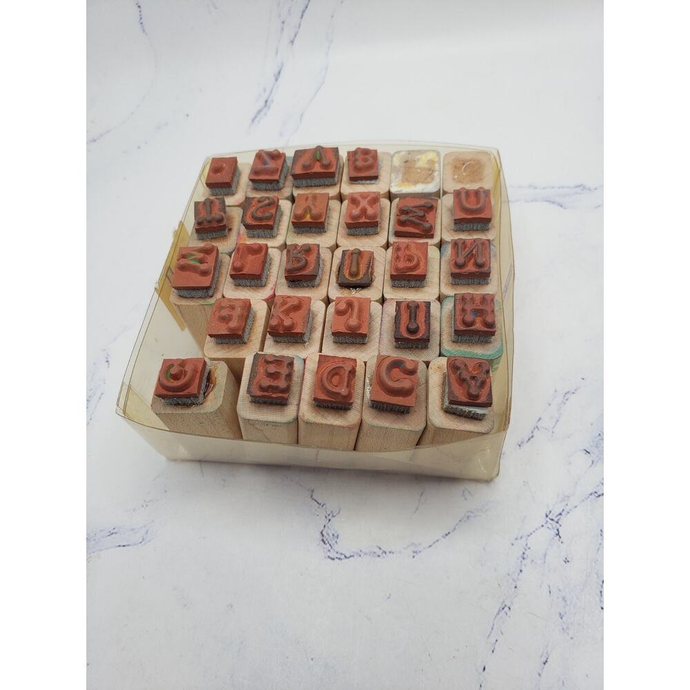 Dot Letter Alphabet Set by Hero Arts Wood Mounted Rubber Stamps